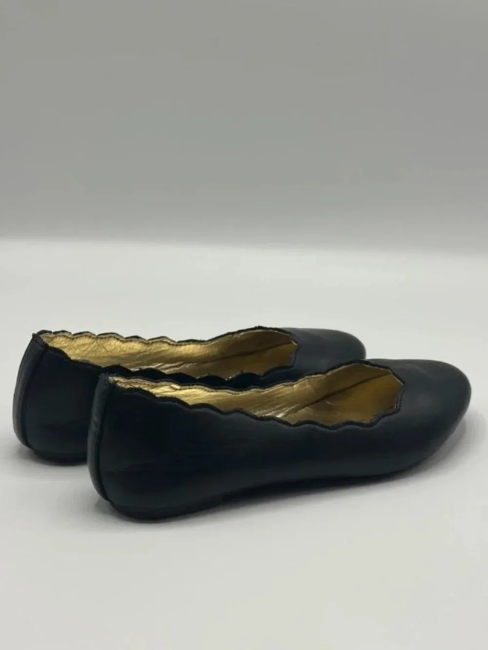 Sam & Libby Ballet Flats Girls Sz 13 Candice Black Scalloped